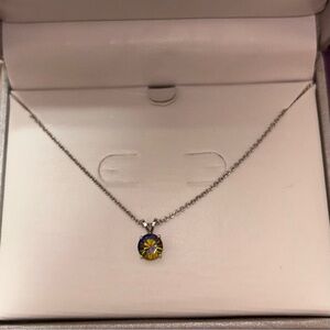 Elegant Silver Necklace with Blue Pendant